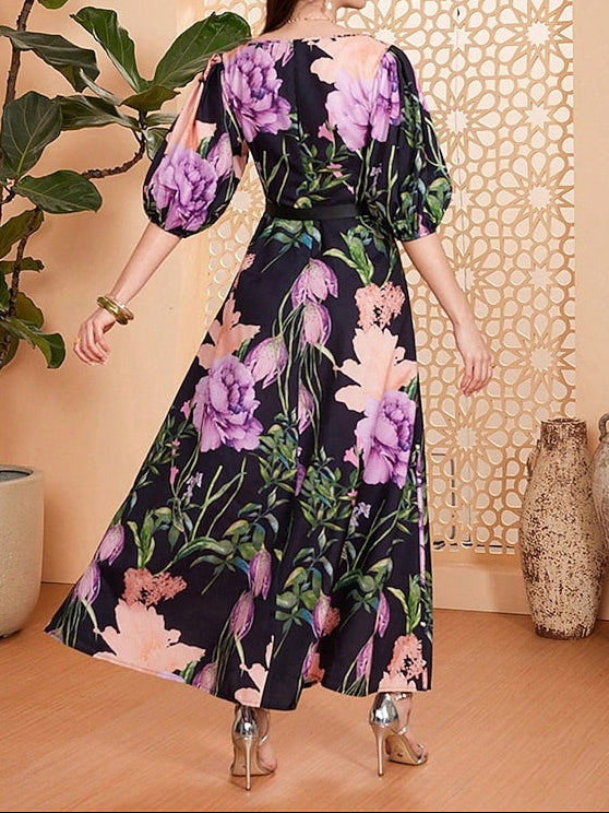 Neck A-Line Bride Dress the Elegant of Mother Floor V Length