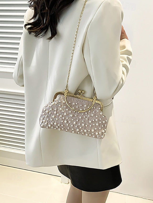 Women's Bag Vintage – Evening Pearl Elegant Beaded Clutch