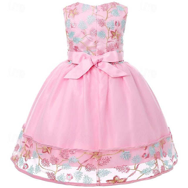 Party Dress Girl 3D Sleeveless Flower Girls'