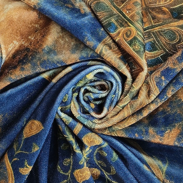 Women's Boho Shirt Blouse Dressy Tops Ruched Print Draped