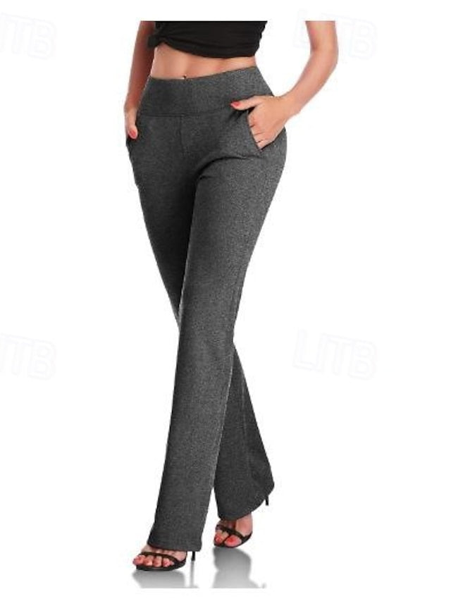 Women's Dress Work Casual Pants Trousers Straight Full