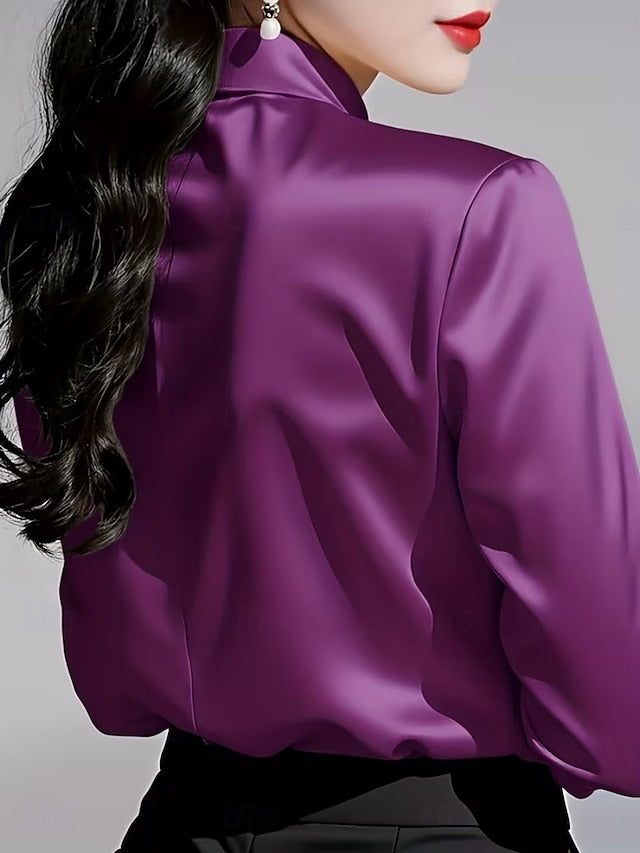 Women's Shirt Blouse Ruched Plain Stylish Basic Classic