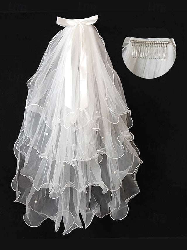 and Veil Satin Elegant Bridal Tulle Ivory Ribbon - Soft with
