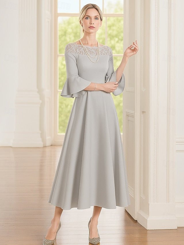 A-Line Ankle Length Party Dress Cocktail Dress Wedding Guest