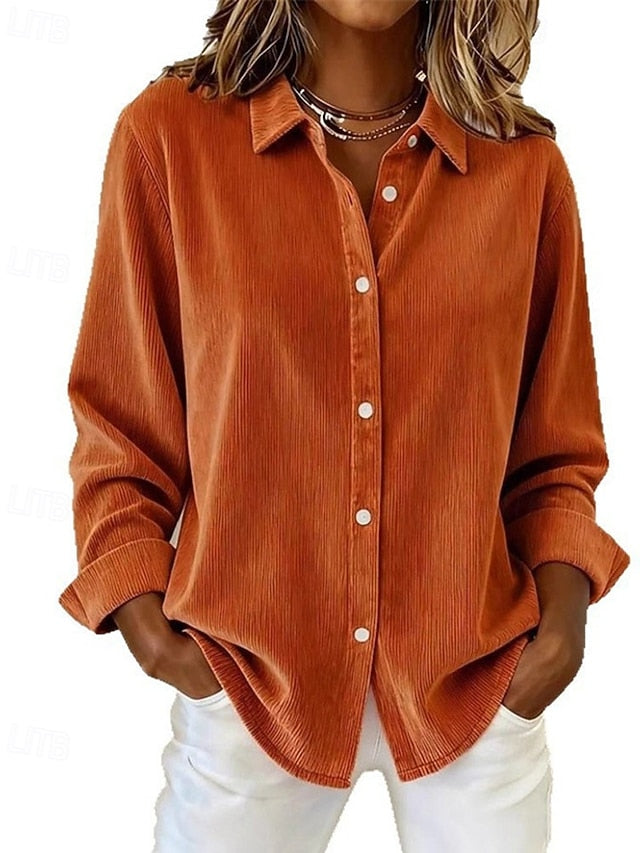 Women's Shirt Blouse Dressy Tops Ruched Patchwork Buttons