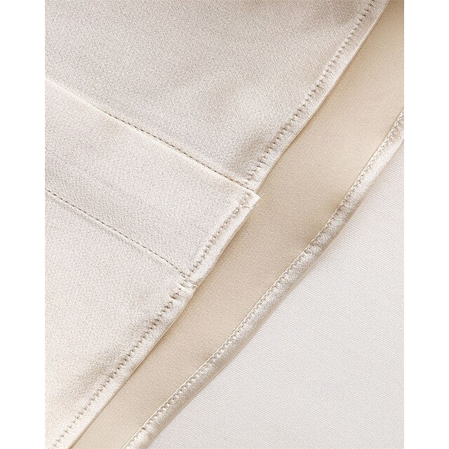 Women's Shirt Elegant Satin Top Silk Shirt Buttons Plain