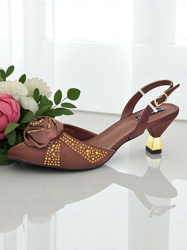 Clutch Set and Women's Slingback - Heels Gold Matching