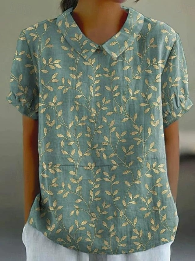 Women's Blouse Floral Elegant Daily Stylish Short Sleeve
