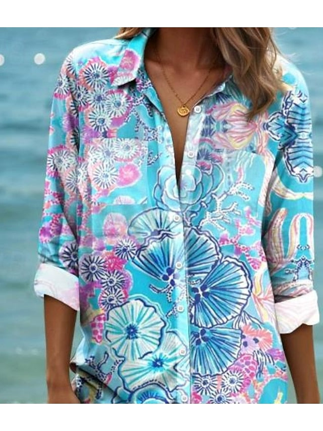 Women's Mini Dress Shirt Dress Graphic Elegant Vintage