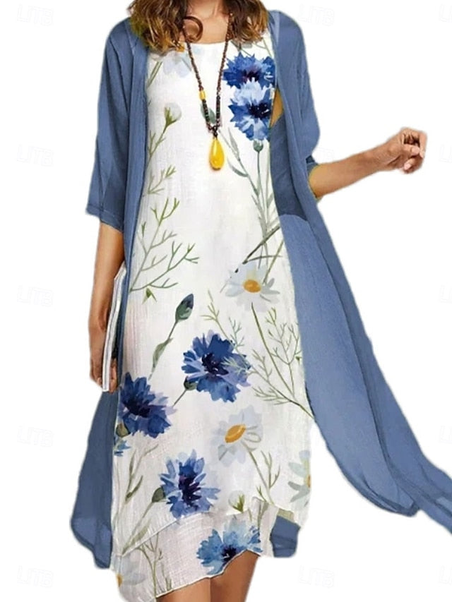 Women's Dress Set Casual Dress Elegant Fashion Floral Print
