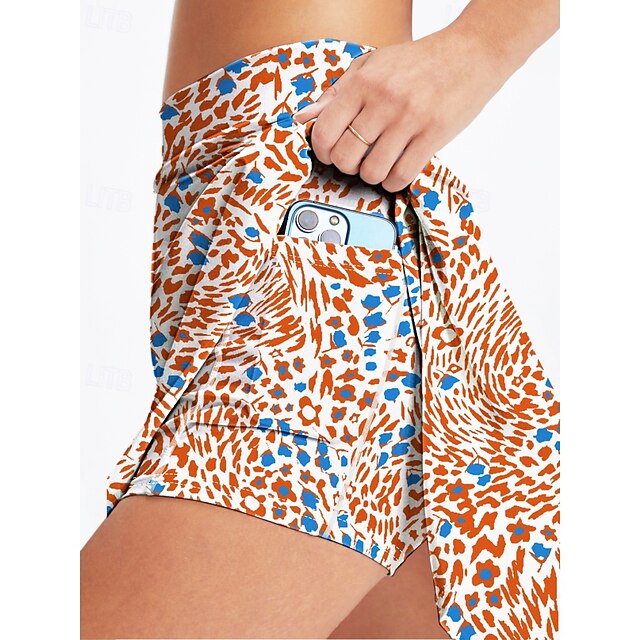 Women's Floral Casual Skirt Tennis Skirts with Shorts