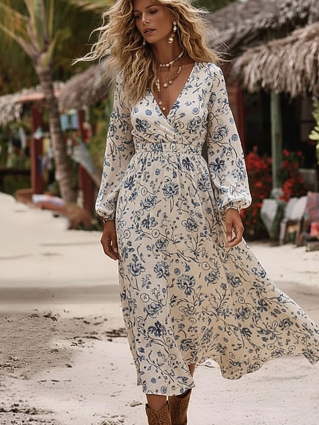 Women's Midi Dress A Line Dress Vacation Casual Daily