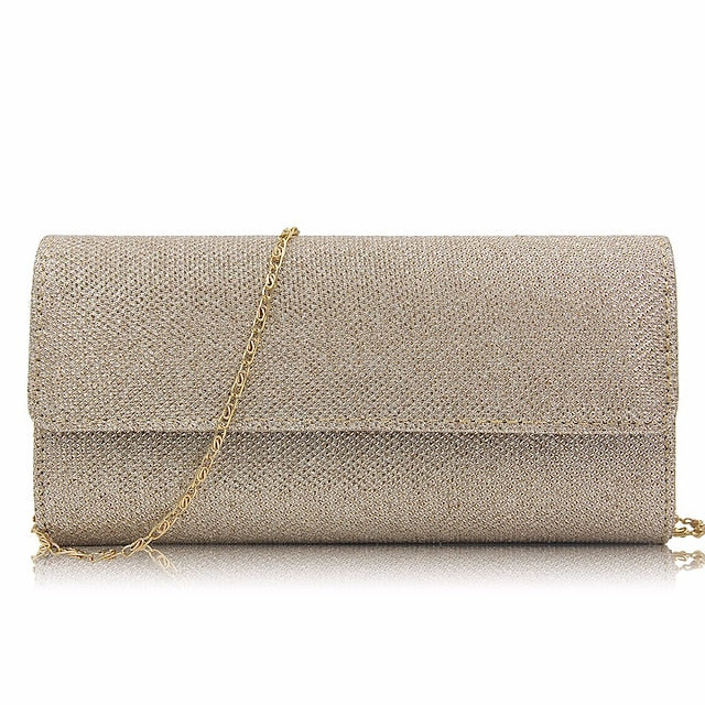 Glitter Elegant Women's – Clutch Evening Purse Silver