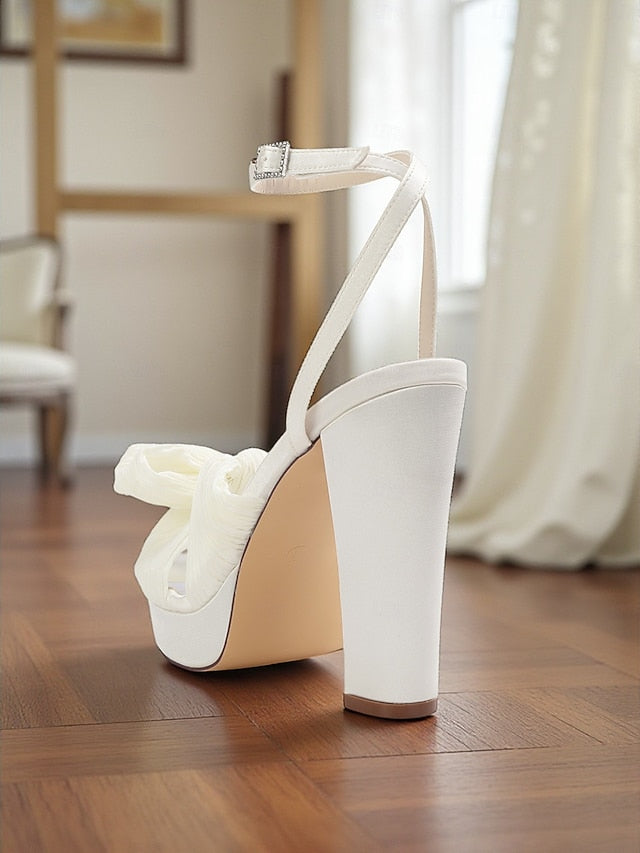 with Strap Ankle Platform Women's Heel High White Sandals