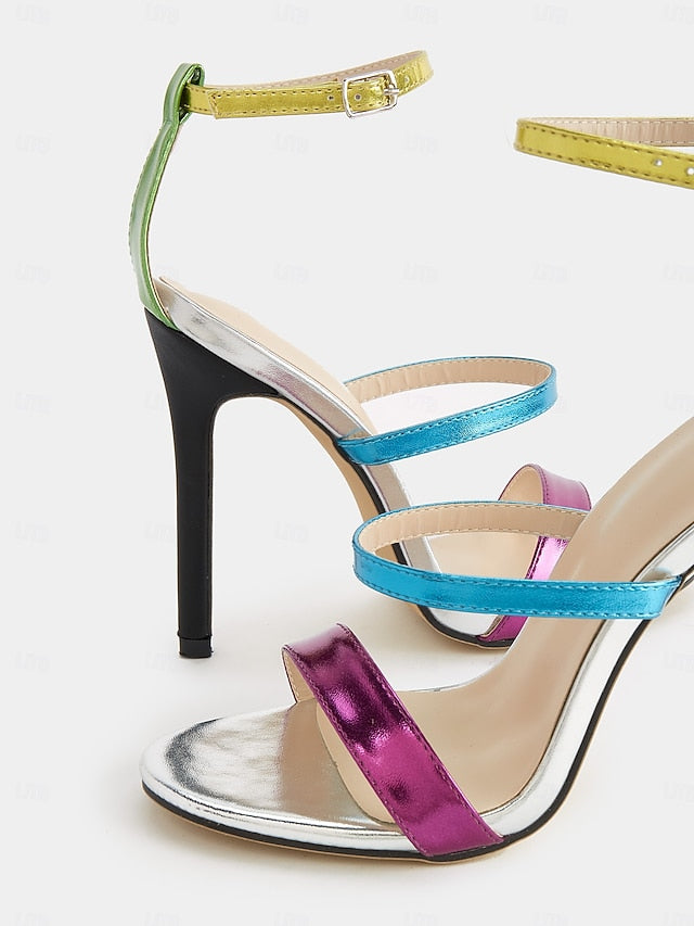 Metallic Heels Women's Stiletto – Vibrant Multi-Color