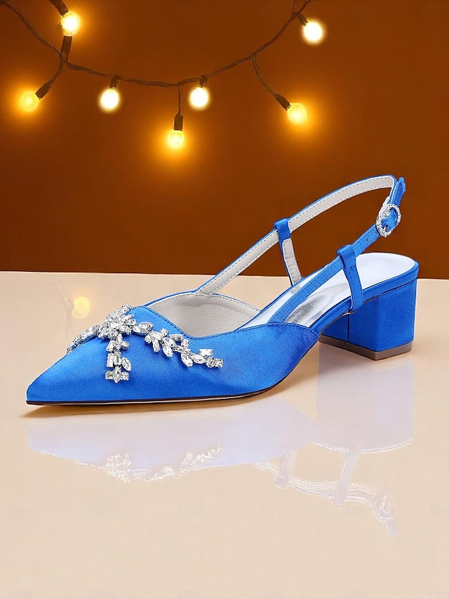 Black Women's Satin Slingback Heels