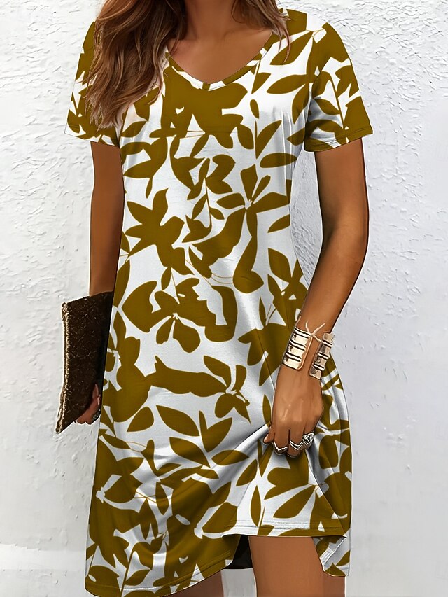 Women's Midi Dress T Shirt Dress Tee Dress Sundress A Line