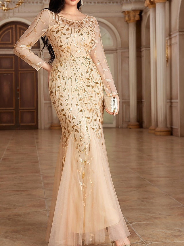 the Elegant Dress Neck Bride of Party Crew Floor Mother