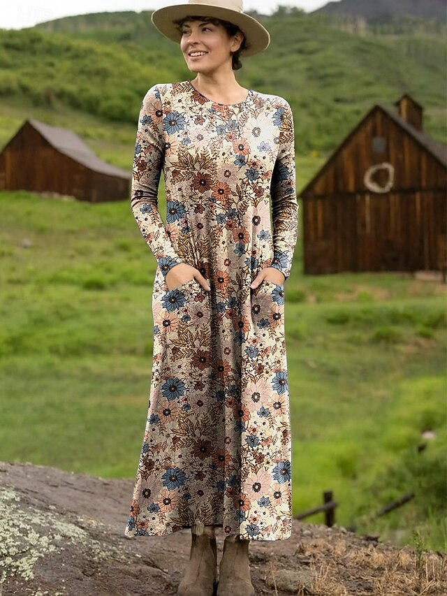Women's Maxi Dress Sheath Dress T Shirt Dress Tee Dress