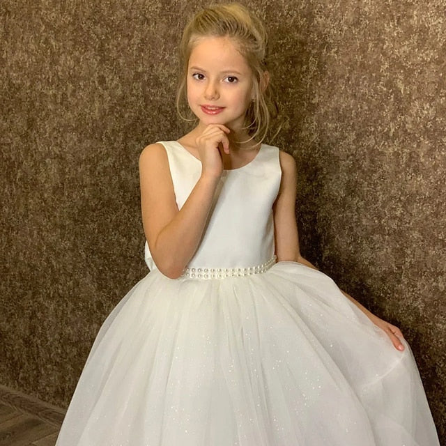 Kids Dress Girls' Colored Sleeveless Solid Performance