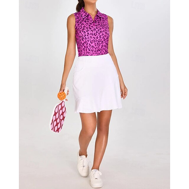 Women's Graphic Leopard Sport Shirt Golf Polo Shirt Tennis
