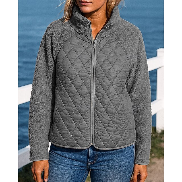 Women's Fleece Jacket Winter Coat Puffer Jacket Zip Up Long