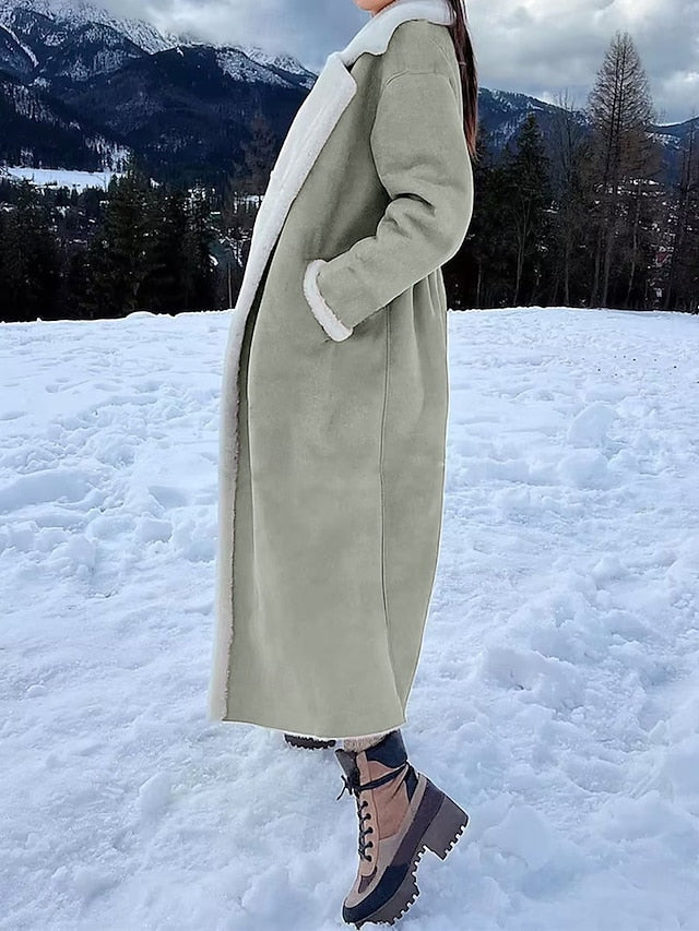 Coat Women's Teddy Fleece Pocket Jacket Breathable Warm