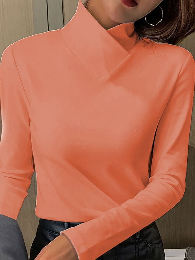 Women's T Shirt Plain Elegant Vintage Stylish Long Sleeve