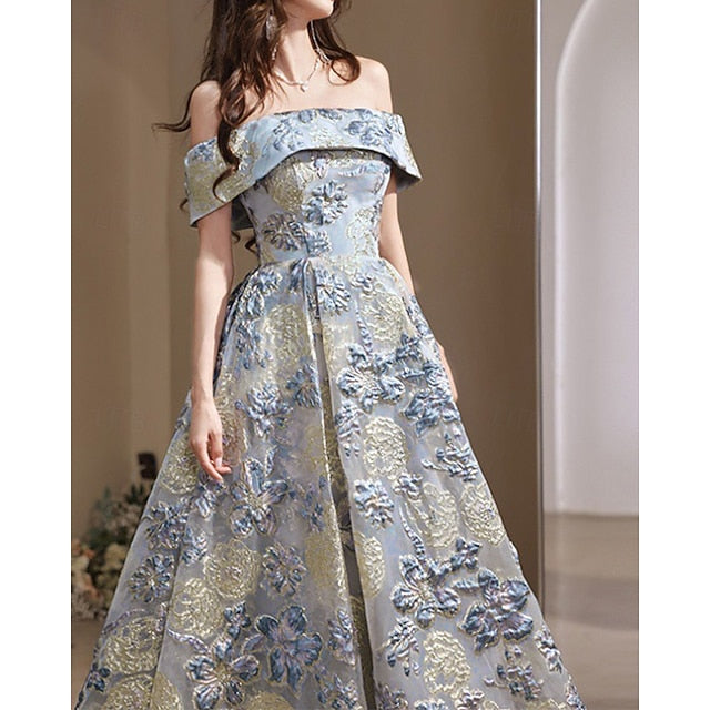 A-Line Floor Length Prom Dresses Elegant Vintage Party Long