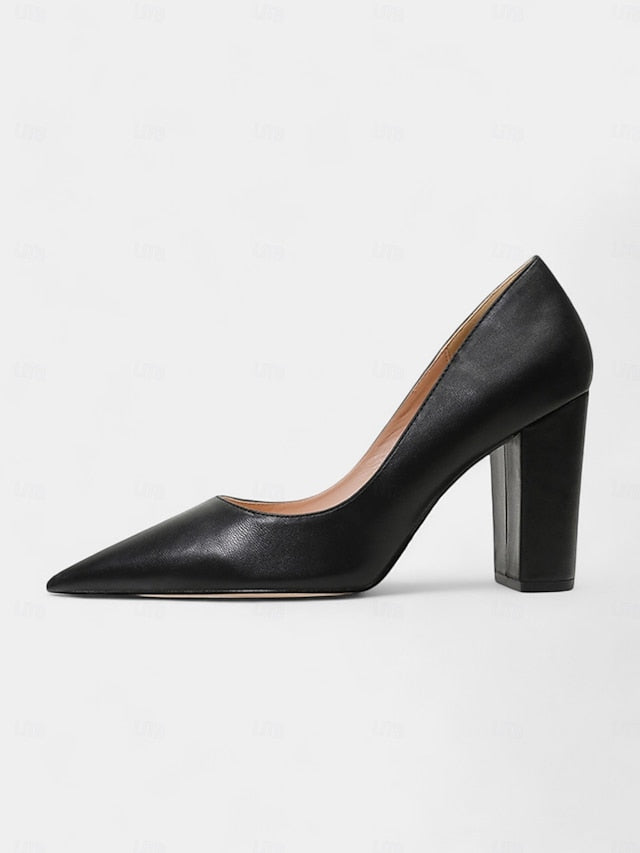Heel Heels Block | High Pointed Suede Toe Classic Women's