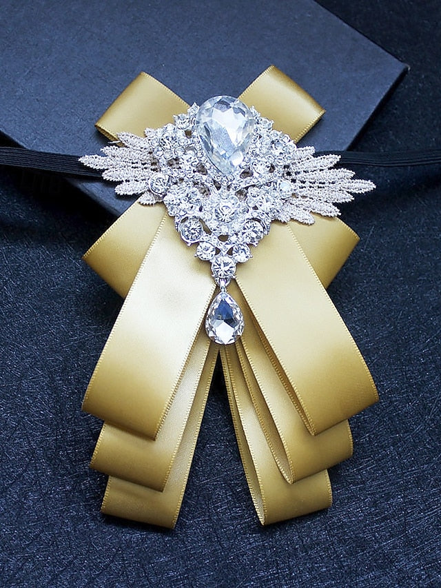 Crystal Ribbon - Luxury Elegant Pin Men's Brooch Tie Bow