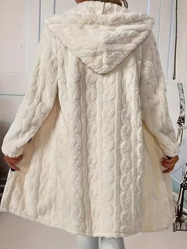 Fur Casual Warm Buttons Faux Women's Coat Comfortable