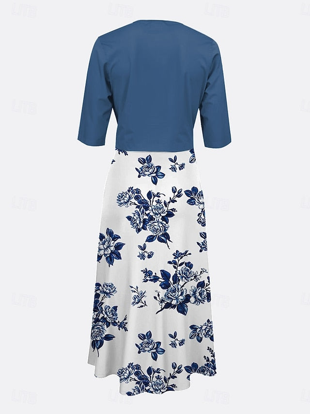 Women's Two Piece Dress Sets Midi Dress with Jacket Elegant