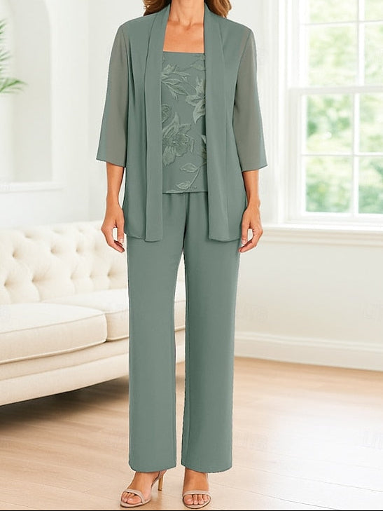 3 Pantsuit Simple Piece Bride the of Dress Mother Elegant