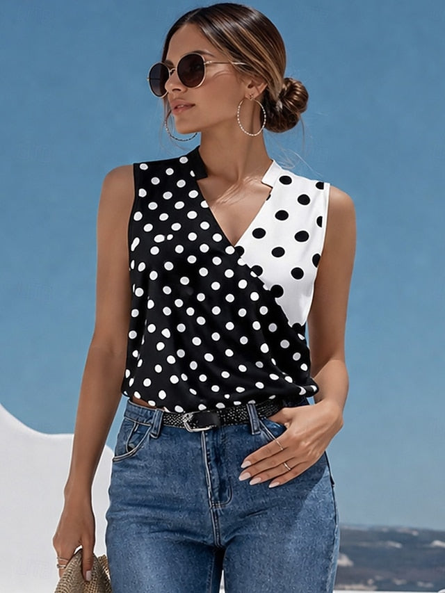 Women's Camisole Tank Top Print Polka Dot Stylish Casual