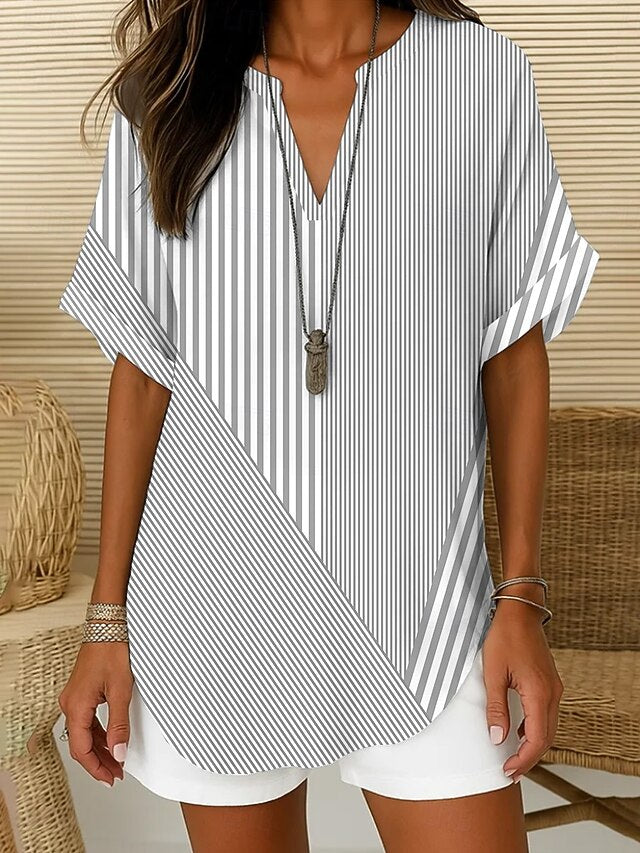 Women's Blouse Linen Like Breathable Lightweight Graphic
