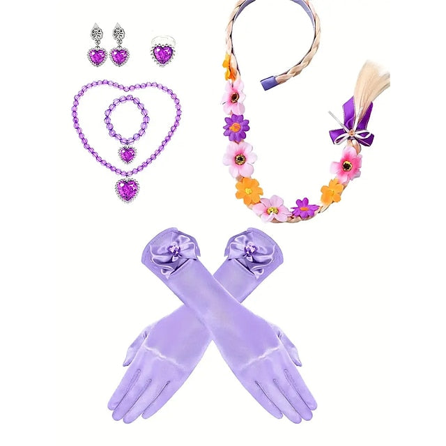 Rapunzel Theme Girl Sofia Princess Dress Fairytale Flower Party