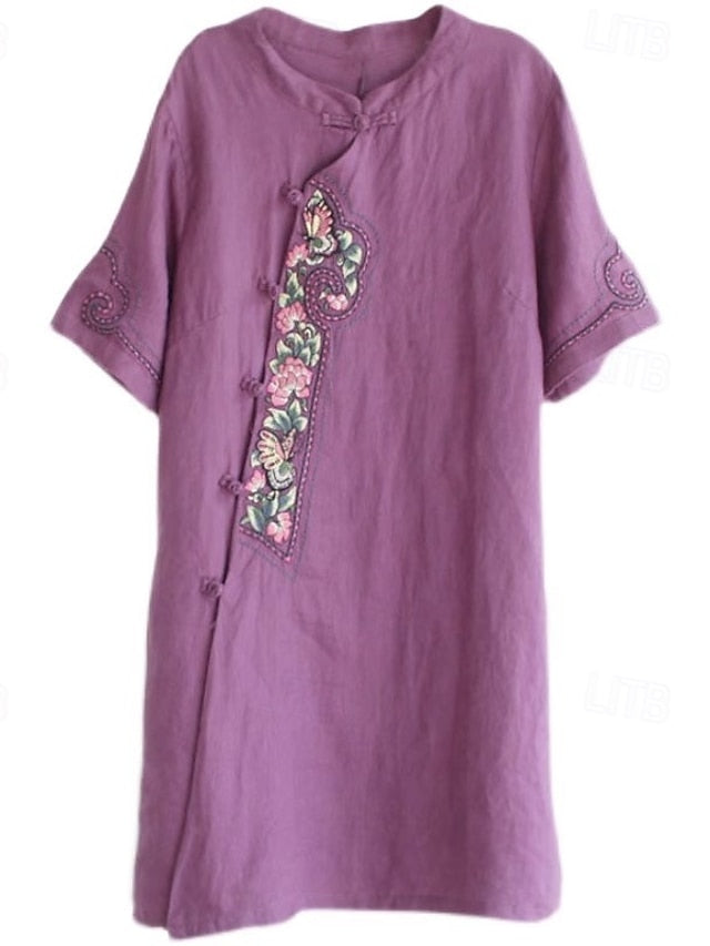 Women's Long Dress Maxi Dress Faux Cotton Linen Casual