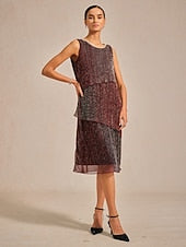 Women's Midi Dress Shift Dress Elegant Party Solid Color