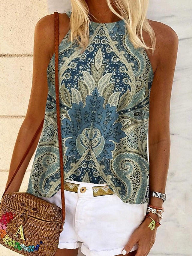 Women's Camisole Tank Top Halter Summer Tops Pink Blue