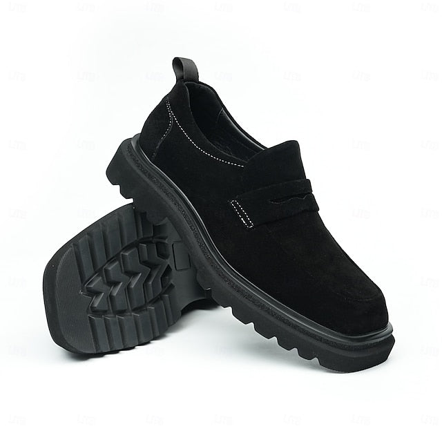 Loafers Cowhide Men's Suede -Classic Business Leather