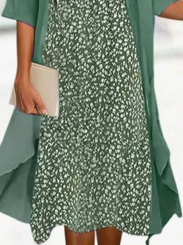 Women's Graduation Dress Midi Dress Chiffon Dress Shift