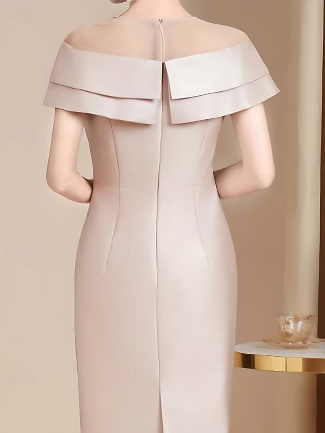 Bride Tea Simple Dress the Crew Length Elegant of Mother Vintage