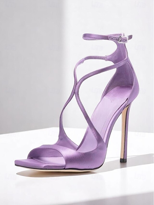 Lavender - Elegant Satin Heels Stiletto Women's Crisscross