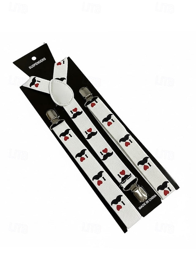 Suspenders Men's Christmas with Snowman