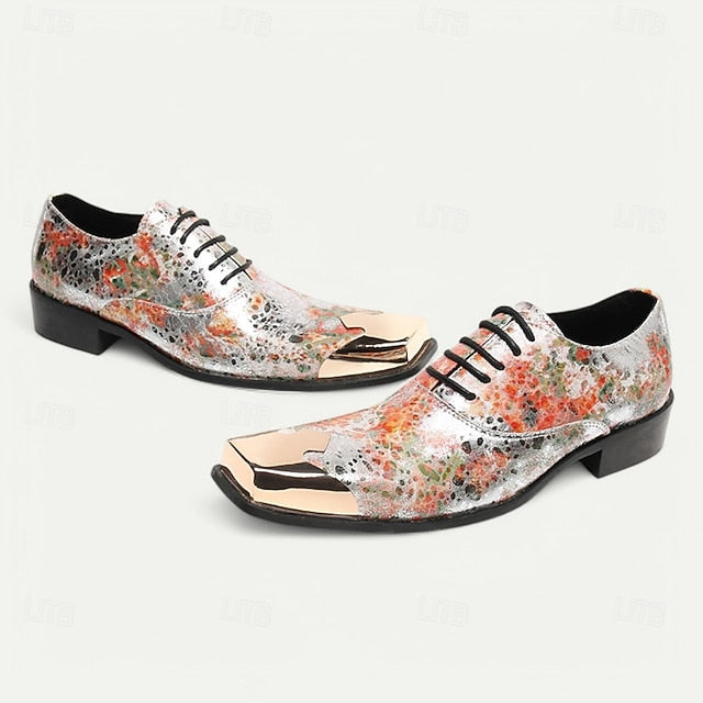 Floral Shoes Patent Printed Leather – Men's Oxford
