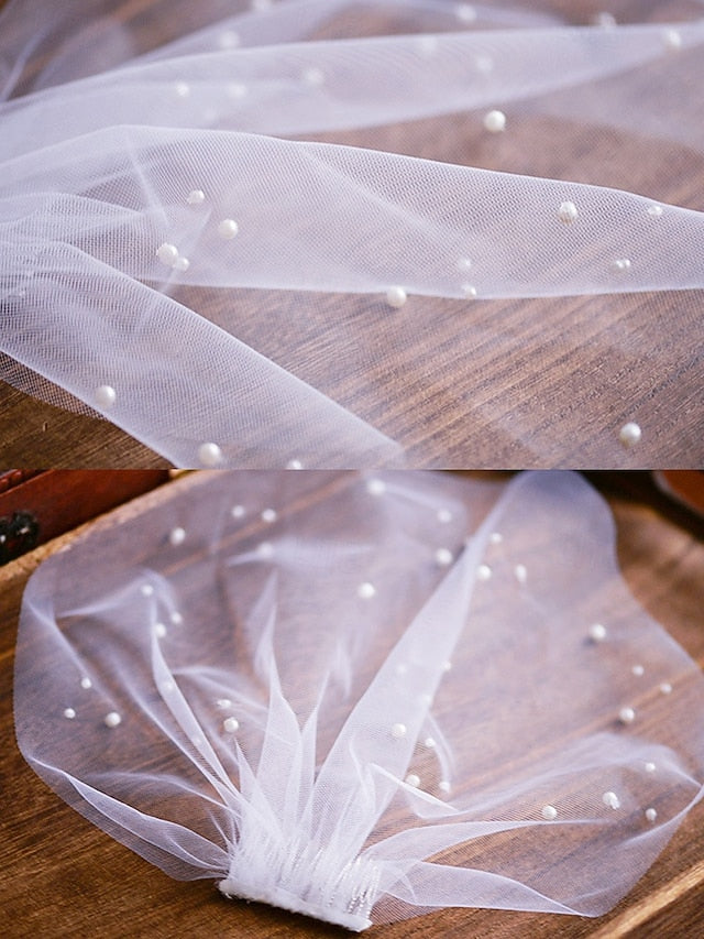 Embellishments Crystal and Veil – with Short Pearl Bridal
