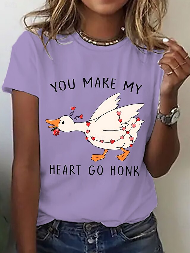 Valentine's Day Women's T Shirt Print Heart LOVE