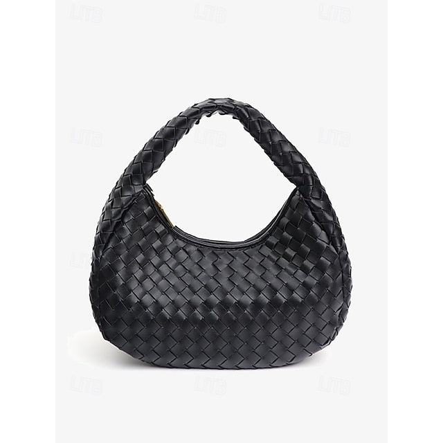 Leather Elegant Woven Chic Bag Women's Hobo – Round Ivory