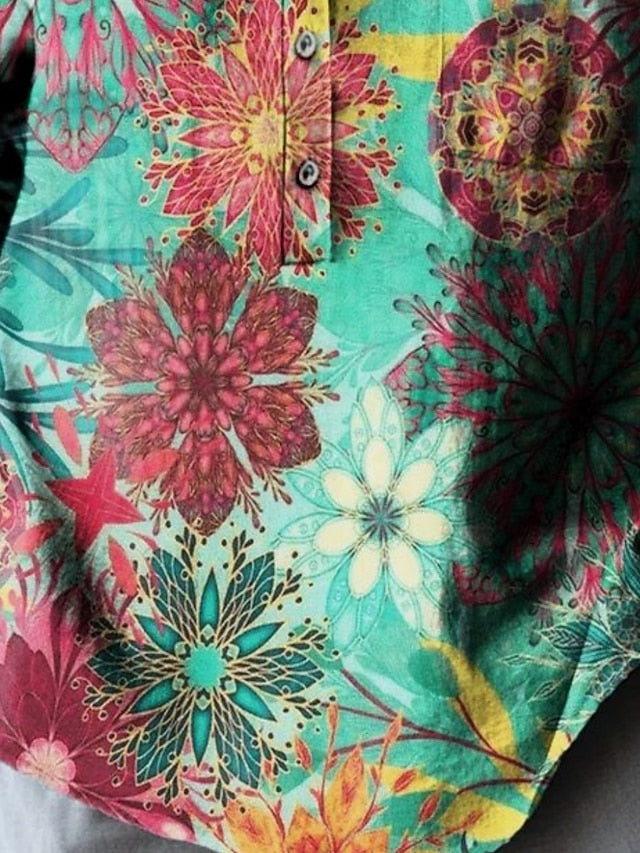 Women's Blouse Print Floral Graphic Vacation Vintage Daily